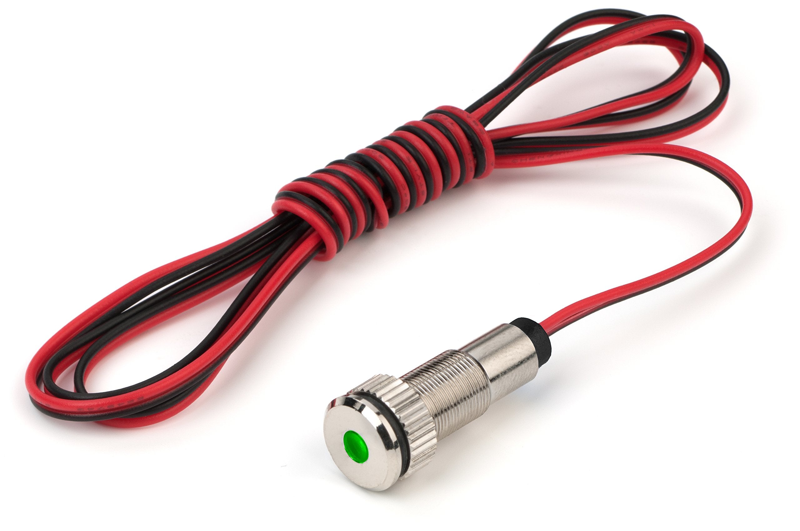 Plug-N-Play Instrument Cluster Led Indicator Light Dash Bulbs. Aluminum Pilot Lights. Color Acrylic Lens. Flush Panel Mount 5/16" 8Mm 12V For Speedometer Odometer Tachometer (Silver Bezel, Green Led)